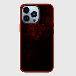 Чехол для iPhone 13 Pro Черный клевер, цвет: 3D-красный