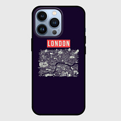 Чехол для iPhone 13 Pro LONDON, цвет: 3D-черный