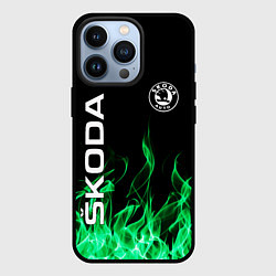 Чехол для iPhone 13 Pro SKODA, цвет: 3D-черный