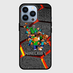 Чехол для iPhone 13 Pro MINECRAFT МАНКРАФТ, цвет: 3D-черный