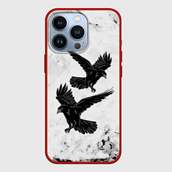 Чехол для iPhone 13 Pro Gothic crows, цвет: 3D-красный