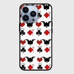 Чехол для iPhone 13 Pro Карточные масти, цвет: 3D-черный