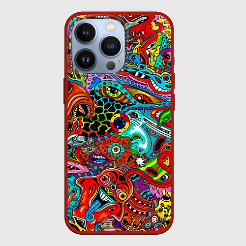 Чехол iPhone 13 Pro Яркая абстракция bright abstraction / 3D-Красный – фото 1