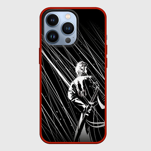 Чехол iPhone 13 Pro Вирджил под дождём / 3D-Красный – фото 1
