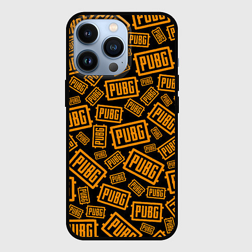 Чехол iPhone 13 Pro PUBG ПАБГ УЗОР / 3D-Черный – фото 1