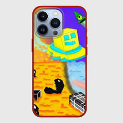 Чехол для iPhone 13 Pro Geometry Dash RobTop Z, цвет: 3D-красный