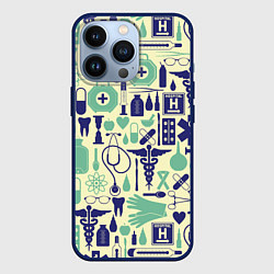 Чехол для iPhone 13 Pro Медицина Паттерн Z, цвет: 3D-тёмно-синий
