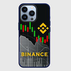 Чехол для iPhone 13 Pro BINANCE БИНАНС ГРАФИК, цвет: 3D-тёмно-синий