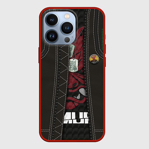 Чехол iPhone 13 Pro Куртка Cyberpunk 2077 / 3D-Красный – фото 1