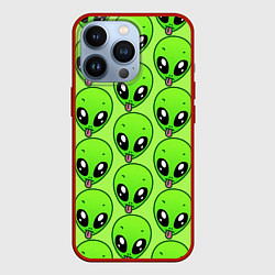 Чехол для iPhone 13 Pro Инопланетяне, цвет: 3D-красный