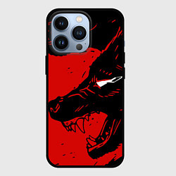 Чехол для iPhone 13 Pro Красный волк 3D, цвет: 3D-черный