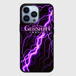 Чехол для iPhone 13 Pro GENSHIN IMPACT МОЛНИЯ НЕОН, цвет: 3D-черный