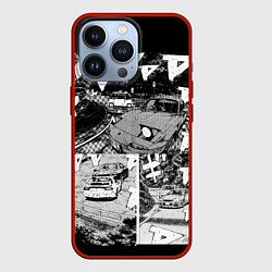 Чехол для iPhone 13 Pro Initial d, цвет: 3D-красный