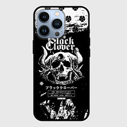 Чехол для iPhone 13 Pro Чёрный клевер череп демона, цвет: 3D-черный