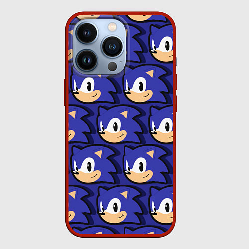 Чехол iPhone 13 Pro Sonic pattern / 3D-Красный – фото 1