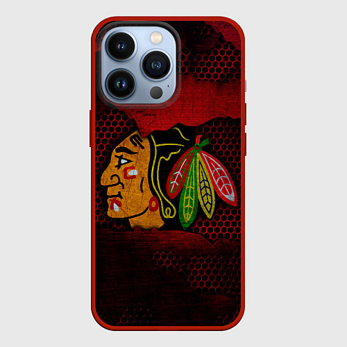 Чехол iPhone 13 Pro CHICAGO NHL / 3D-Красный – фото 1