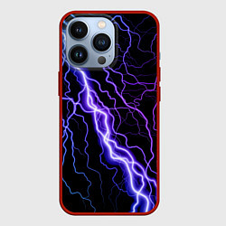 Чехол для iPhone 13 Pro НЕОНОВАЯ МОЛНИЯ ГРОЗА, цвет: 3D-красный
