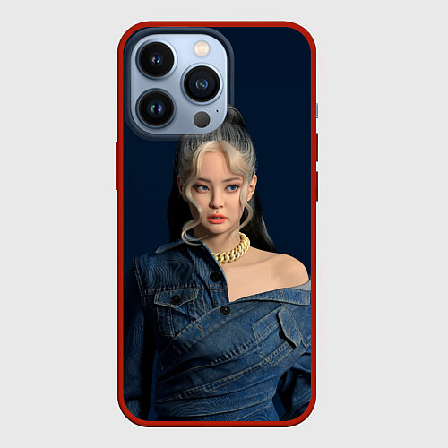 Чехол iPhone 13 Pro Jennie jeans / 3D-Красный – фото 1