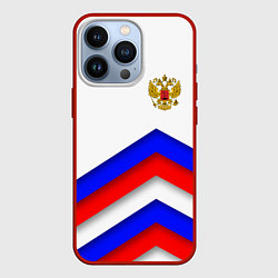 Чехол для iPhone 13 Pro РОССИЯ ФОРМА АБСТРАКТНЫЙ, цвет: 3D-красный