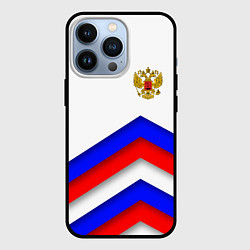 Чехол для iPhone 13 Pro РОССИЯ ФОРМА АБСТРАКТНЫЙ, цвет: 3D-черный