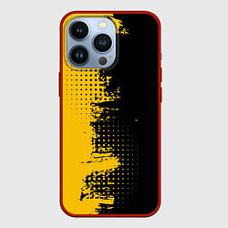 Чехол для iPhone 13 Pro ЧЕРНО ЖЕЛТЫЙ ГРАНЖ GRUNGE Z, цвет: 3D-красный