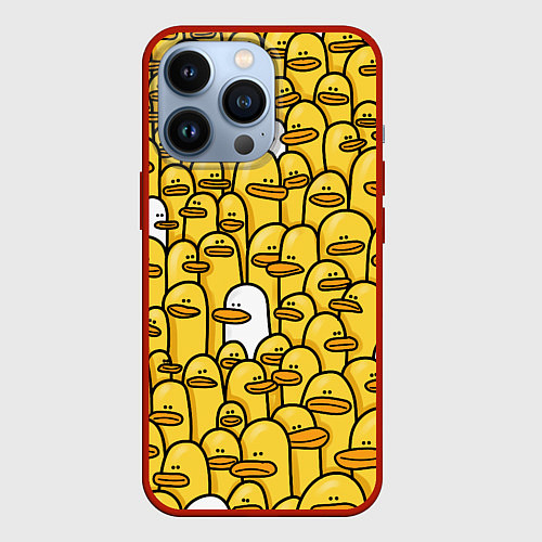 Чехол iPhone 13 Pro Утки / 3D-Красный – фото 1