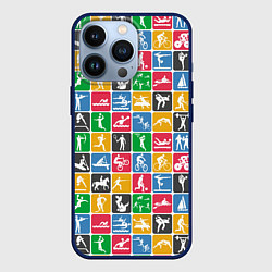 Чехол для iPhone 13 Pro СПОРТ, цвет: 3D-тёмно-синий