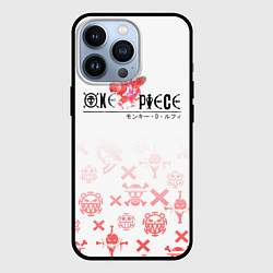 Чехол для iPhone 13 Pro One Piece резиновый Луффи, цвет: 3D-черный