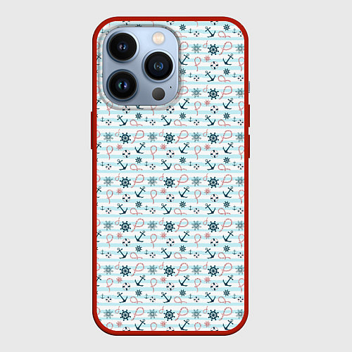 Чехол iPhone 13 Pro Морской фон / 3D-Красный – фото 1