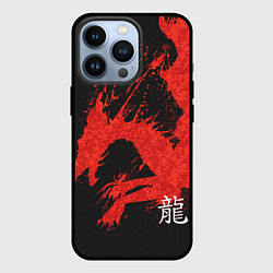 Чехол для iPhone 13 Pro Китайский Дракон брызгами, цвет: 3D-черный