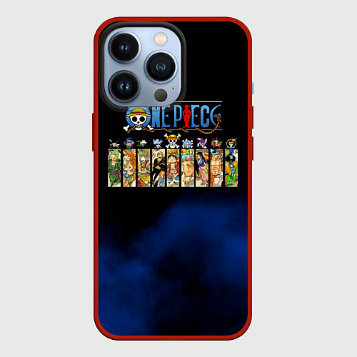 Чехол iPhone 13 Pro Пират Соломенной Шляпы One Piece / 3D-Красный – фото 1