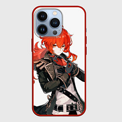 Чехол для iPhone 13 Pro Дилюк из Genshin Impact, цвет: 3D-красный