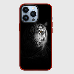 Чехол для iPhone 13 Pro БЕЛЫЙ ТИГР, цвет: 3D-красный
