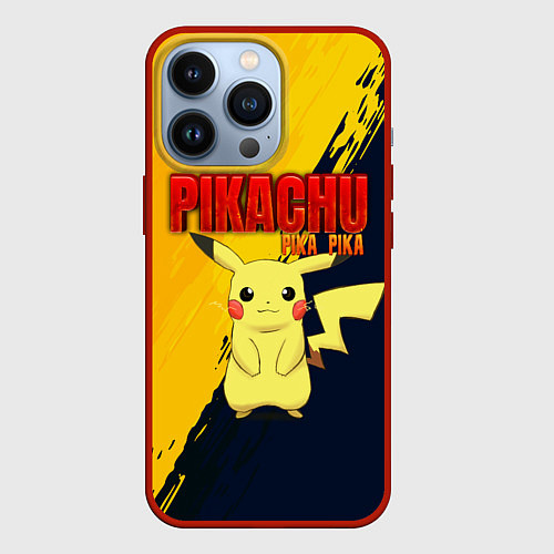 Чехол iPhone 13 Pro PIKACHU PIKA PIKA ПИКАЧУ / 3D-Красный – фото 1