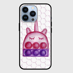 Чехол для iPhone 13 Pro POP IT ЕДИНОРОГ ПОП ИТ, цвет: 3D-черный