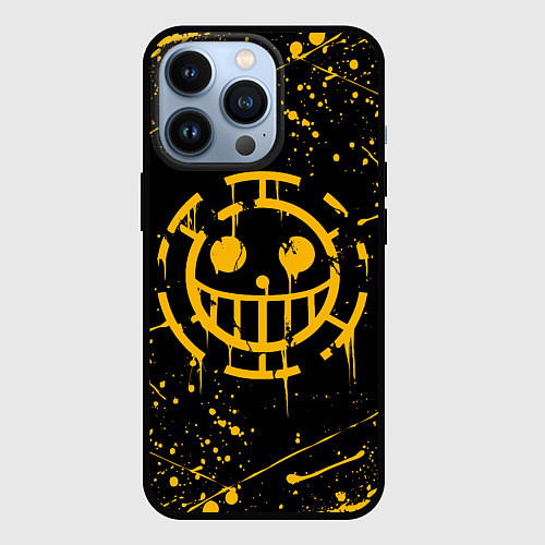 Чехол iPhone 13 Pro ONE PIECE PIRATES ВАН ПИС ПИРАТЫ ЖЁЛТЫЙ / 3D-Черный – фото 1