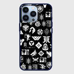 Чехол для iPhone 13 Pro DESTINY 2 PATTERN GAME LOGO ДЕСТИНИ 2 ПАТТЕРН СИМВ, цвет: 3D-тёмно-синий