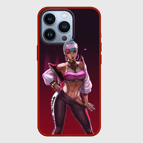 Чехол iPhone 13 Pro League of Legends Qiyana / 3D-Красный – фото 1