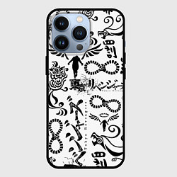 Чехол для iPhone 13 Pro ТОКИЙСКИЕ МСТИТЕЛИ ЛОГОБОМБИНГ, цвет: 3D-черный