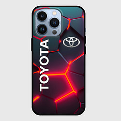 Чехол для iPhone 13 Pro TOYOTA 3D NEON ТОЙОТА 3Д ПЛИТЫ НЕОН, цвет: 3D-черный