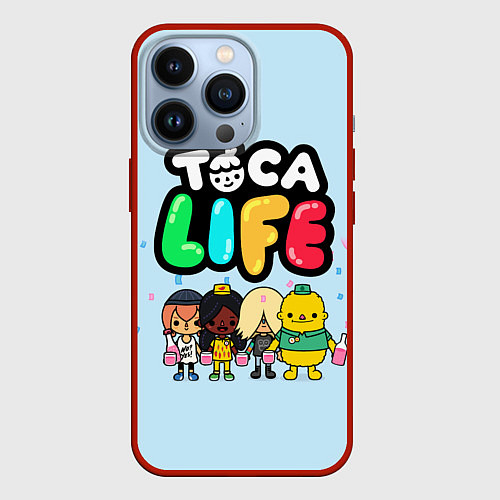 Чехол iPhone 13 Pro Toca Life: Logo / 3D-Красный – фото 1