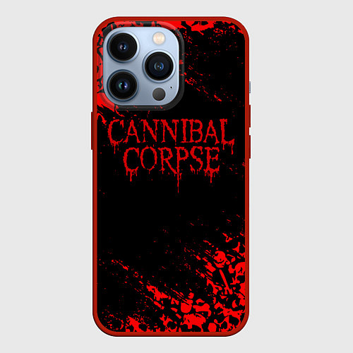 Чехол iPhone 13 Pro CANNIBAL CORPSE КРАСНЫЕ ЧЕРЕПА / 3D-Красный – фото 1