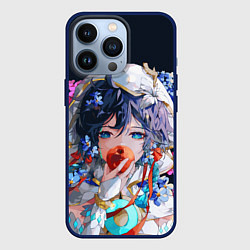 Чехол для iPhone 13 Pro Venti gi ест яблоко Genshin impact Геншин Импакт, цвет: 3D-тёмно-синий