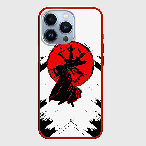 Чехол iPhone 13 Pro Аниме берсерк berserk / 3D-Красный – фото 1