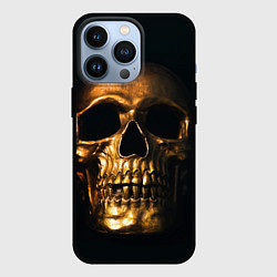 Чехол для iPhone 13 Pro Gold Skull, цвет: 3D-черный