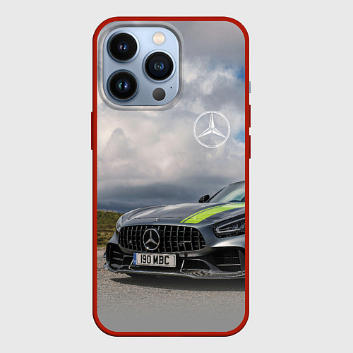 Чехол iPhone 13 Pro Mercedes V8 Biturbo Racing Team AMG / 3D-Красный – фото 1