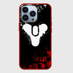 Чехол для iPhone 13 Pro DESTINY 2 RED & WHITE PATTERN LOGO, цвет: 3D-красный