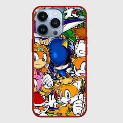 Чехол для iPhone 13 Pro КИБЕР СОНИК CYBER SONIC ROBOT, цвет: 3D-красный