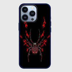 Чехол для iPhone 13 Pro Красно белый паук, цвет: 3D-тёмно-синий