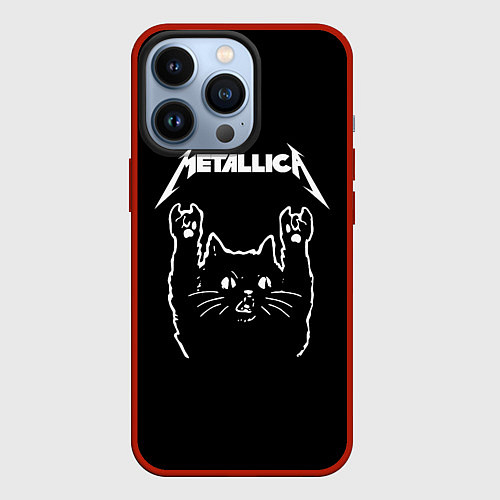 Чехол iPhone 13 Pro Meowtallica / 3D-Красный – фото 1